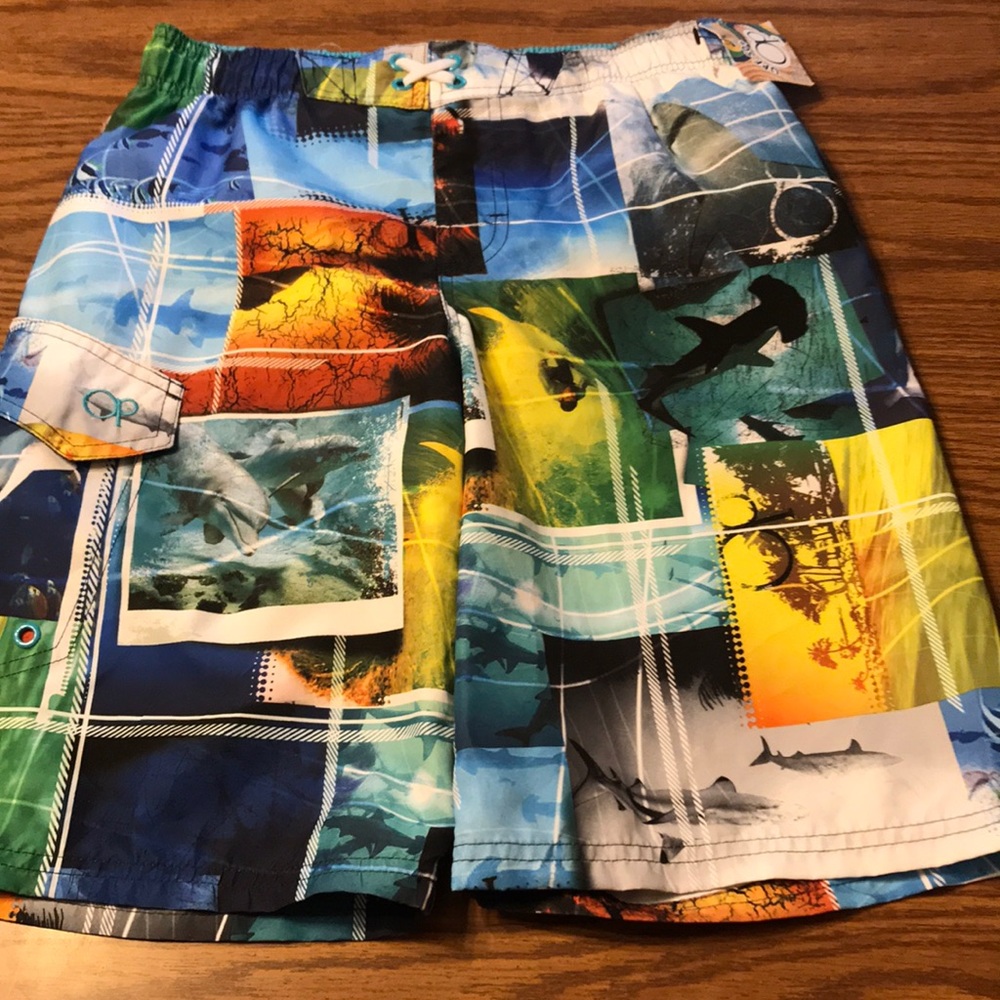 OP Swim Trunks New Shark Theme Boy’s 10-12